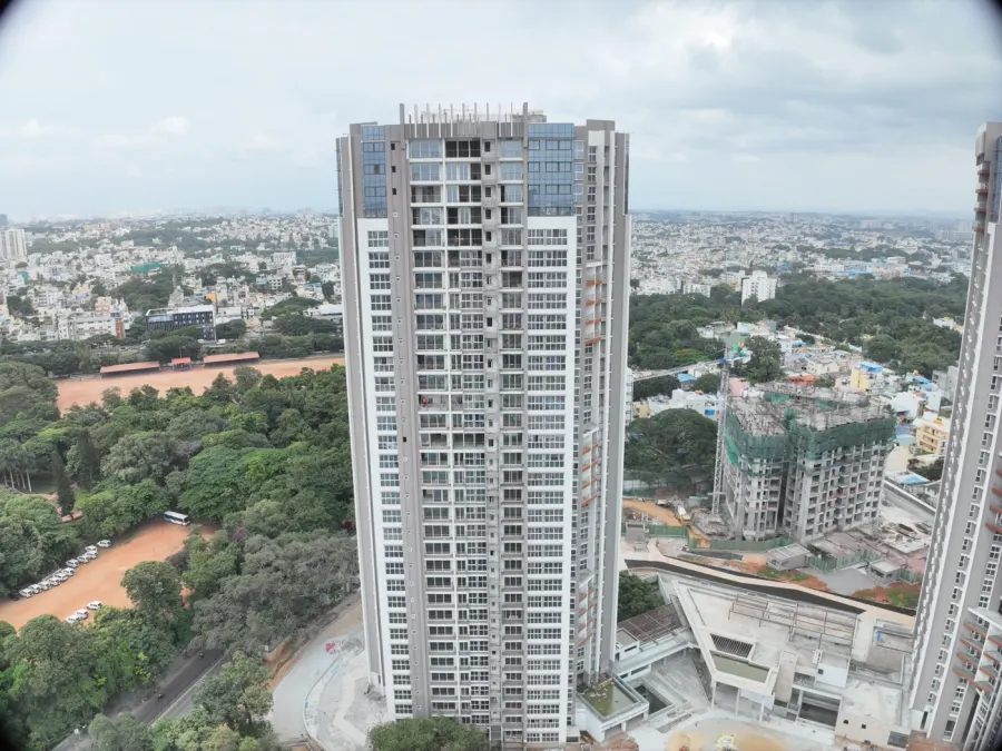A residential tower under construction in Bengaluru